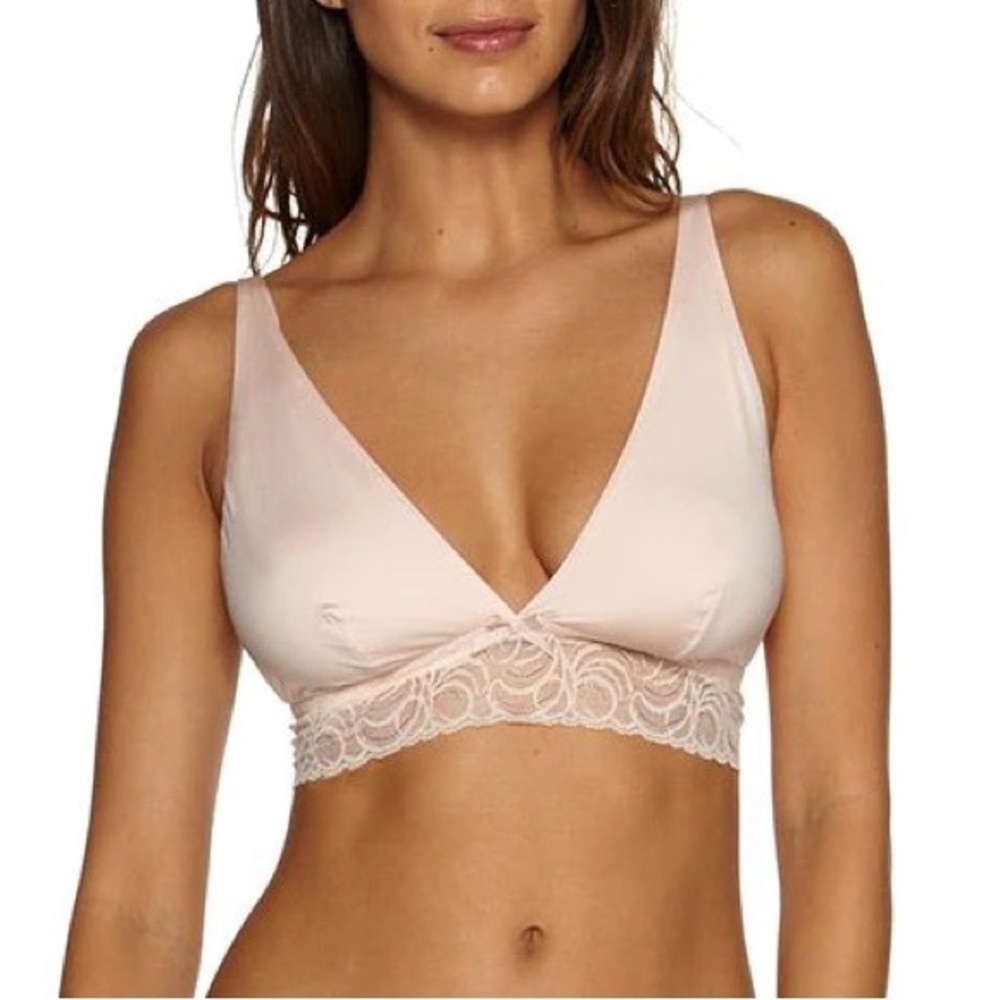🌹 Cosabella Nude Rose Evolved Soft Bra Bralette with Lace Trim